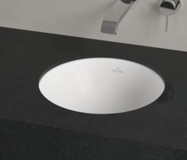 Раковина Villeroy & Boch Loop & Friends ⌀33 см с переливом TitanCeram CeramicPlus каменный белый 4A5100RW