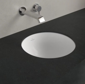 Раковина Villeroy & Boch Loop & Friends ⌀33 см с переливом TitanCeram CeramicPlus каменный белый 4A5100RW