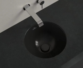 Раковина Villeroy & Boch Loop & Friends ⌀33 см без перелива TitanCeram CeramicPlus Ebony (черный матовый) 4A5101S5