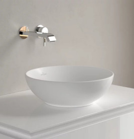Раковина Villeroy & Boch Loop & Friends ⌀38 см з переливом TitanCeram CeramicPlus кам'яний білий 4A4500RW