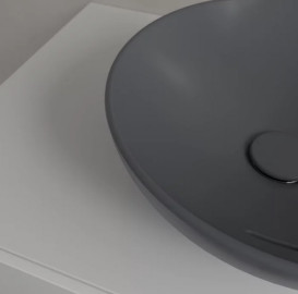 Раковина Villeroy & Boch Loop & Friends ⌀38 см с переливом TitanCeram CeramicPlus графит 4A4500i4