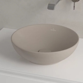 Раковина Villeroy & Boch Loop & Friends ⌀38 см з переливом TitanCeram CeramicPlus мигдаль 4A4500AM