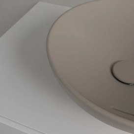 Раковина Villeroy & Boch Loop & Friends ⌀38 см з переливом TitanCeram CeramicPlus мигдаль 4A4500AM