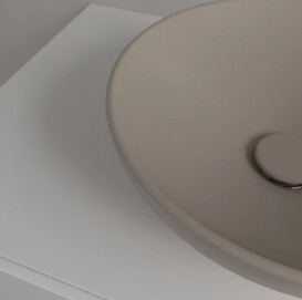 Раковина Villeroy & Boch Loop & Friends ⌀38 см без перелива TitanCeram CeramicPlus миндаль 4A4501AM