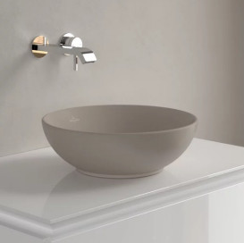 Раковина Villeroy & Boch Loop & Friends ⌀38 см без перелива TitanCeram CeramicPlus миндаль 4A4501AM