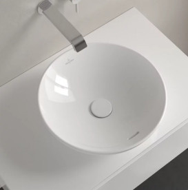 Раковина Villeroy & Boch Loop & Friends ⌀42 см із переливом TitanCeram CeramicPlus альпійський білий 4A4600R1