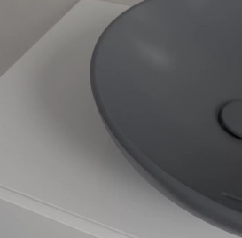 Раковина Villeroy & Boch Loop & Friends ⌀42 см з переливом TitanCeram CeramicPlus графіт 4A4600i4