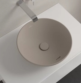 Раковина Villeroy & Boch Loop & Friends ⌀42 см с переливом TitanCeram CeramicPlus миндаль 4A4600AM