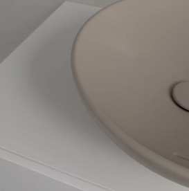 Раковина Villeroy & Boch Loop & Friends ⌀42 см с переливом TitanCeram CeramicPlus миндаль 4A4600AM