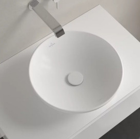 Раковина Villeroy & Boch Loop & Friends ⌀42 см без переливу TitanCeram CeramicPlus кам'яний білий 4A4601RW