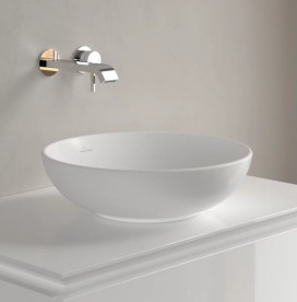 Раковина Villeroy & Boch Loop & Friends ⌀42 см без переливу TitanCeram CeramicPlus кам'яний білий 4A4601RW