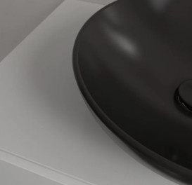 Раковина Villeroy & Boch Loop & Friends ⌀42 см без перелива TitanCeram CeramicPlus Ebony (черный матовый) 4A4601S5
