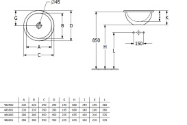 Раковина Villeroy & Boch Loop & Friends ⌀45 см з переливом TitanCeram CeramicPlus альпійський білий 4A6000R1