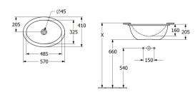Раковина Villeroy & Boch Loop & Friends 48,5х32,5 см с переливом TitanCeram альпийский белый 4A540001
