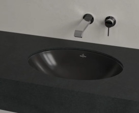 Раковина Villeroy & Boch Loop & Friends 48,5х32,5 см з переливом TitanCeram CeramicPlus Ebony (чорний матовий) 4A5400S5