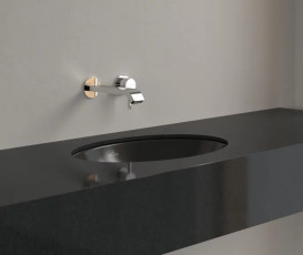 Раковина Villeroy & Boch Loop & Friends 48,5х32,5 см з переливом TitanCeram CeramicPlus Ebony (чорний матовий) 4A5400S5