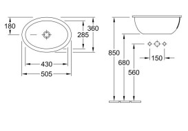 Раковина Villeroy&Boch Loop&Friends 50,5х36 см без переливу TitanCeram CeramicPlus альпійський білий 4A6101R1