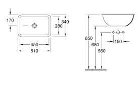 Раковина Villeroy & Boch Loop & Friends 51х34 см без перелива TitanCeram альпийский белый 4A640101