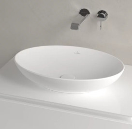 Раковина Villeroy & Boch Loop & Friends 56х38 см з переливом TitanCeram CeramicPlus кам'яний білий 4A4700RW