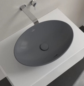 Раковина Villeroy & Boch Loop & Friends 56х38 см із переливом TitanCeram CeramicPlus графіт 4A4700i4