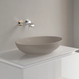 Раковина Villeroy & Boch Loop & Friends 56х38 см с переливом TitanCeram CeramicPlus миндаль 4A4700AM