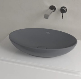 Раковина Villeroy & Boch Loop & Friends 56х38 см без перелива TitanCeram CeramicPlus графит 4A4701i4