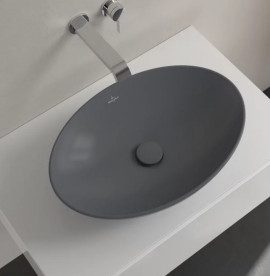Раковина Villeroy & Boch Loop & Friends 56х38 см без перелива TitanCeram CeramicPlus графит 4A4701i4