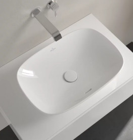 Раковина Villeroy & Boch Loop & Friends 56х38 см с переливом TitanCeram альпийский белый 4A490001