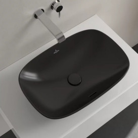 Раковина Villeroy&Boch Loop&Friends 56х38 см з переливом TitanCeram CeramicPlus Ebony (чорний матовий) 4A4900S5