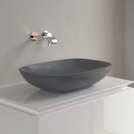 Раковина Villeroy & Boch Loop & Friends 56х38 см із переливом TitanCeram CeramicPlus графіт 4A4900i4