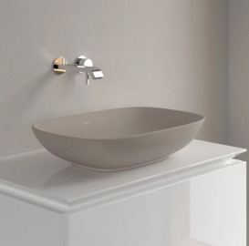 Раковина Villeroy & Boch Loop & Friends 56х38 см з переливом TitanCeram CeramicPlus мигдаль 4A4900AM