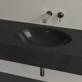 Раковина Villeroy&Boch Loop&Friends 56х38 см з переливом TitanCeram CeramicPlus Ebony (чорний матовий) 4A5500S5