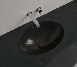 Раковина Villeroy&Boch Loop&Friends 56х38 см з переливом TitanCeram CeramicPlus Ebony (чорний матовий) 4A5500S5