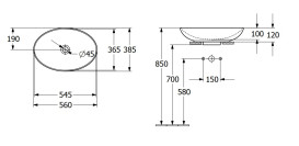 Раковина Villeroy & Boch Loop & Friends 56х38 см з переливом TitanCeram альпійський білий 4A470001