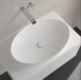 Раковина Villeroy&Boch Loop&Friends 62х42 см з переливом TitanCeram CeramicPlus кам'яний білий 4A4800RW