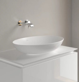 Раковина Villeroy&Boch Loop&Friends 62х42 см з переливом TitanCeram CeramicPlus кам'яний білий 4A4800RW