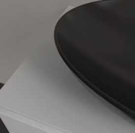 Раковина Villeroy & Boch Loop & Friends 62х42 см с переливом TitanCeram CeramicPlus Ebony (черный матовый) 4A4800S5