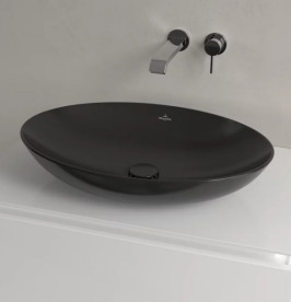 Раковина Villeroy & Boch Loop & Friends 62х42 см без переливу TitanCeram CeramicPlus Ebony (чорний матовий) 4A4801S5
