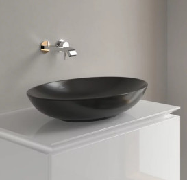 Раковина Villeroy & Boch Loop & Friends 62х42 см без переливу TitanCeram CeramicPlus Ebony (чорний матовий) 4A4801S5