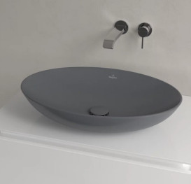 Раковина Villeroy & Boch Loop & Friends 62х42 см без переливу TitanCeram CeramicPlus графіт 4A4801i4