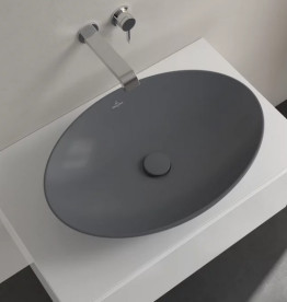Раковина Villeroy & Boch Loop & Friends 62х42 см без переливу TitanCeram CeramicPlus графіт 4A4801i4