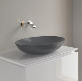 Раковина Villeroy & Boch Loop & Friends 62х42 см без переливу TitanCeram CeramicPlus графіт 4A4801i4