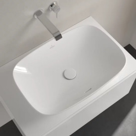 Раковина Villeroy & Boch Loop & Friends 62х42 см с переливом TitanCeram CeramicPlus альпийский белый 4A5000R1