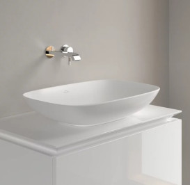 Раковина Villeroy & Boch Loop & Friends 62х42 см с переливом TitanCeram CeramicPlus каменный белый 4A5000RW