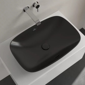 Раковина Villeroy & Boch Loop & Friends 62х42 см з переливом TitanCeram CeramicPlus Ebony (чорний матовий) 4A5000S5