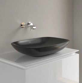 Раковина Villeroy & Boch Loop & Friends 62х42 см з переливом TitanCeram CeramicPlus Ebony (чорний матовий) 4A5000S5