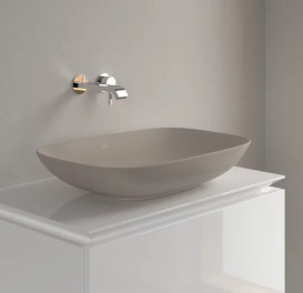 Раковина Villeroy & Boch Loop & Friends 62х42 см с переливом TitanCeram CeramicPlus миндаль 4A5000AM