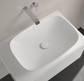 Раковина Villeroy & Boch Loop & Friends 62х42 см без перелива TitanCeram CeramicPlus каменный белый 4A5001RW