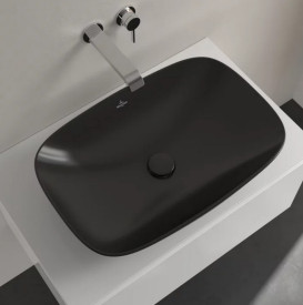 Раковина Villeroy & Boch Loop & Friends 62х42 см без переливу TitanCeram CeramicPlus Ebony (чорний матовий) 4A5001S5