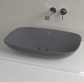 Раковина Villeroy & Boch Loop & Friends 62х42 см без перелива TitanCeram CeramicPlus графит 4A5001i4